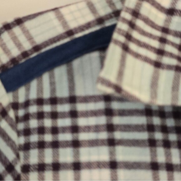 Under Armour Y2K Blue/Purple Plaid Pearl Snap Button Down Flannel Top Size L - Picture 10 of 14